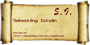 Sebestény István névjegykártya